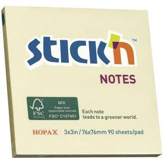 Stick'N notes miljøvenlige 76x76mm gul