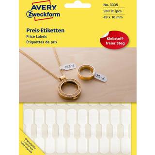 Avery 3335 smykke etiketter, hvide 49x10 stor pakke 930stk