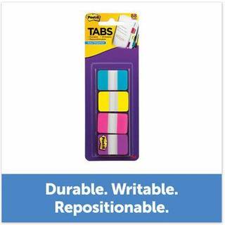 Post-it-faner 1 i solid Aqua Gul Pink Violet 22Color 88Dispenser (686-Aypv1in)