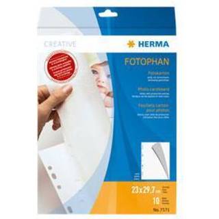 Herma Fotokarton m/pergamyn 10 hvide ark.
