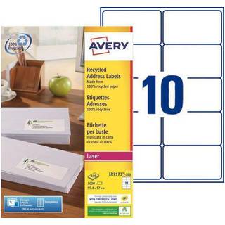 Avery LR7173-100 Etiketter af genbrugspapir med QuickPEEL™ 99,1x57mm 100ark