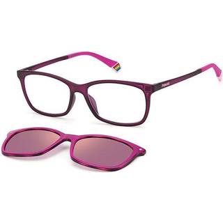 Polaroid PLD 6140/CS With Clip-On Polarized 35J/A2 53 Briller Kvinder - Transparent Dark Pink - 53mm