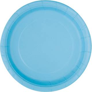8 stk . Paptallerkener lyseblå 23 cm - (Plastfri)