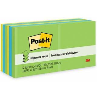 Post-It R33012au Original pop-up påfyldning 3 x 3 Assorterede Jaipur-farver 100-ark 12/pakke