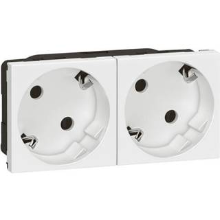Legrand Mosaic stik schuko 2x2p+e 16a 4m hvi