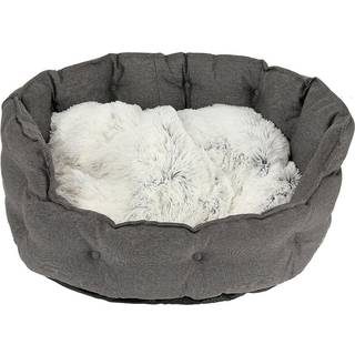 Dogman Pet Bed Classy Memory Foam Oval Grey Medium 64x60x30cm