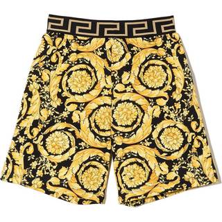 Versace Kids Barocco printed cotton shorts - yellow - Y 10