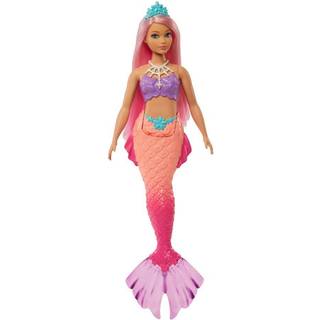 Barbie Dreamtopia Mermaid dukke med krummet krop lyser?d h?r lyser?d ombre hale og pandeb?nd tilbeh?r