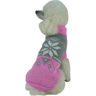Pet Life Snow Flake Pet Sweater - Designer Dog Sweater med skildpaddehals - vinterhund t?j designet til at holde varmen