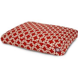 R?de links sm? rektangel indend?rs udend?rs k?ledyrshundbed med aftagelig vaskbart d?kning af majest?tiske k?ledyrsprodukter