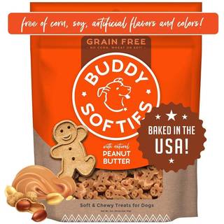 Buddy Biscuit Softies 5 oz Kornfri bløde og seje naturlig peanøddesmør-smag hundegodbidder, bagt i ovnen i USA
