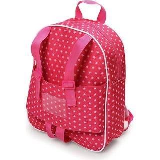 Badger Basket Toy Doll Rejse rygsækopbevaringspose til 18 tommer dukker - lyserød/stjerne