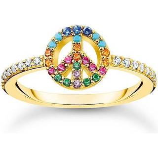 Thomas Sabo TR2373-488-7 Damen-Ring Peace Goldfarben Bunte Steine