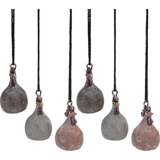 Hængende Høns 6stk mix, lysegrå, terracotta, mørkegrå