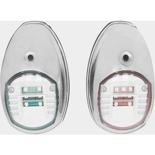Lanterne sæt styrbord/bagbord for sidemontering Exalto, 0.9 W, 12 V, 112.5°, rustfrit stål, 97 x 62 x 35 mm, rød/grøn, for både &lt;20 meter + lyskilde LED 0.9 W