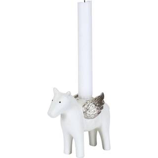 Lysestage Hest hvid H11 cm
