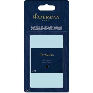 Waterman Fyldepens Refill Blæk Patroner | Lang Standard | Intensiv Sort | 8 Stk