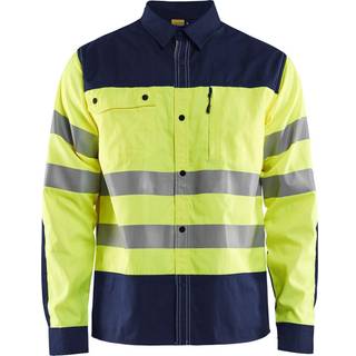 Blåkläder 3255 High Vis Skjorte / High Vis Skjorte - S - High Vis Gul/Marineblå