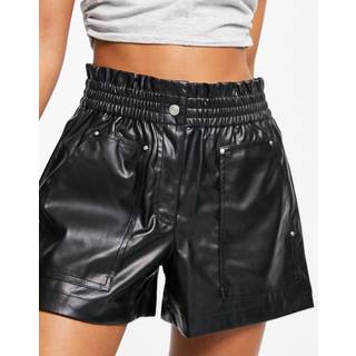 Onllina Comfort Fit Imiterede Lædershorts