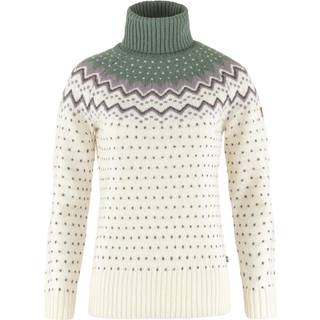 Fjällräven Women's Övik Knit Roller Neck Chalk White-Patina Green, M