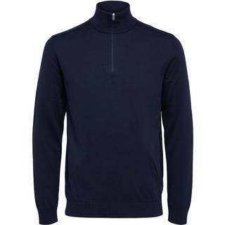 Selected Berg Half Zip Knit Navy Blazer Melange