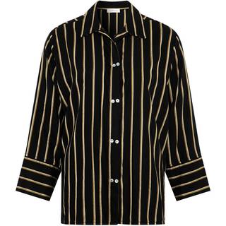 Jackie - Stribet Pyjamas Skjorte - Sort