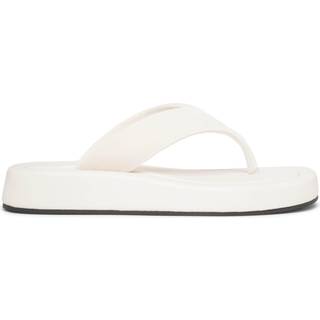 The Row Ginza leather and suede thong sandals - white - EU 36.5