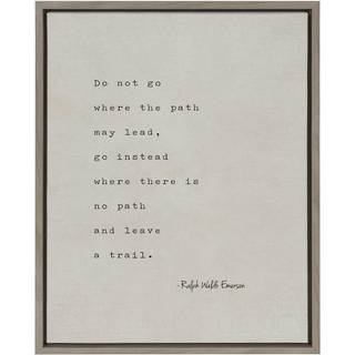 Kate og Laurel Sylvie Emerson Citat Framed Canvas Wall Art af Shawn St.Peter - Saint and Sailor Studios 18x24 Gray Inspirational Wall Decor