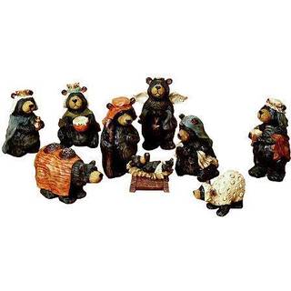 Kurt Adler Resin Bear 4-tommer s?t med 9 f?dsel s?t