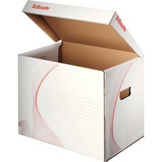 Opbevaringskasse Esselte flip top hvid, 10 stk., varenr. 128911