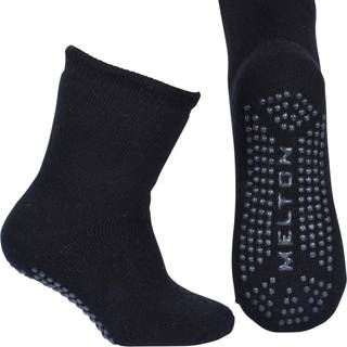 Melton - Non-Slip Strømper - Dark Grey Melange - 17-19