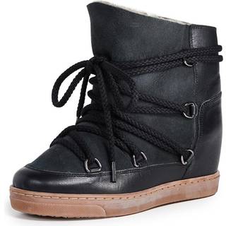 Isabel Marant Nowles shearling-trimmed leather ankle boots - black - EU 35