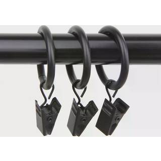 Rod Desyne 10 t?ller 1-tommer gardinringer med klip til Windows Black
