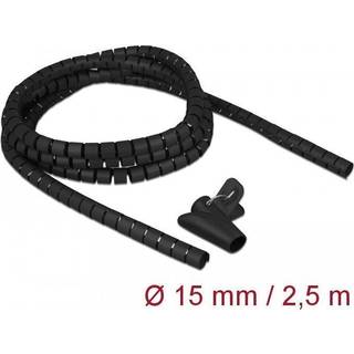Delock Spiralslange organizer - 15 mm - 2.5 meter - Sort