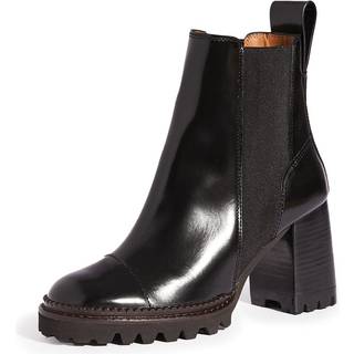 See By ChloÃ© Mallory leather ankle boots - black - EU 36