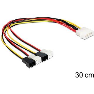DELOCK Stromkabel Molex 4Pin -> 4x2 Pin Lüfter St/St 0.30m