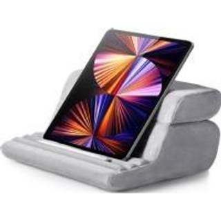 Ugreen foldbar og blød iPad holder velour pude med lommer - 3 positioner - Grå