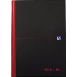 Oxford Black n´Red indbunden notesbog A4 kvadreret
