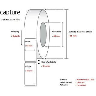 Label 50x25, Core 40,