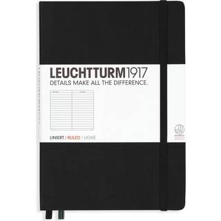 Notizbuch Medium liniert Hardcover schwarz A5