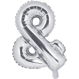 1 stk. Folieballon Sølv Ampersand 35 cm – Perfekt til Festlig Dekoration