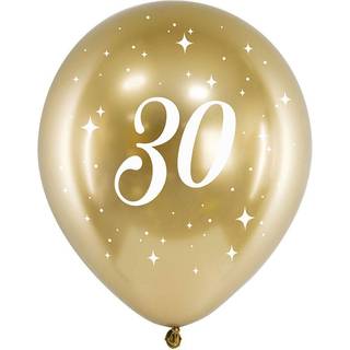 Ballon glossy 30 guld 6-pak
