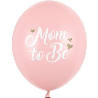 6 stk. Latexballoner Pastelrosa 'Mom to Be' 30 cm – Elegant Babyshower Dekoration