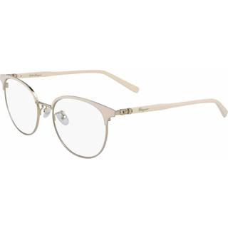 Ferragamo Kvinde SF2201 721 Optiske stel Metal Elfenben Rund