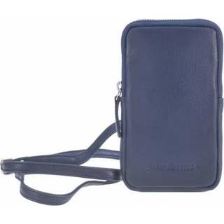 Handy Umhängetasche Leder 11x18cm "Nappa" blau | Greenburry.de