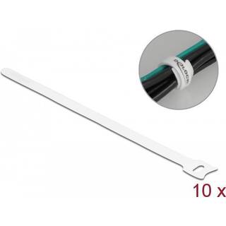 Delock Burrebånd - 250 x 12 mm - Hvid - 10 stk