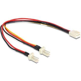 Delock Molex 3-benet hunstik til 2 x Molex 3-benet hanstik (ventilator) 22 cm