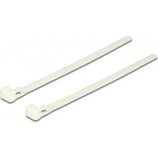 Delock - Justerbar kabelbinder - 150 x 7.2 mm - Hvid - 100 stk