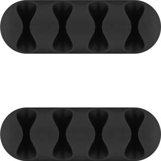 Goobay Cable organizer, 4 pladser, 2 stk - Sort