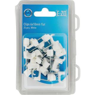 Nordic Quality Cable clip flat 6x10mm White 25 pcs.